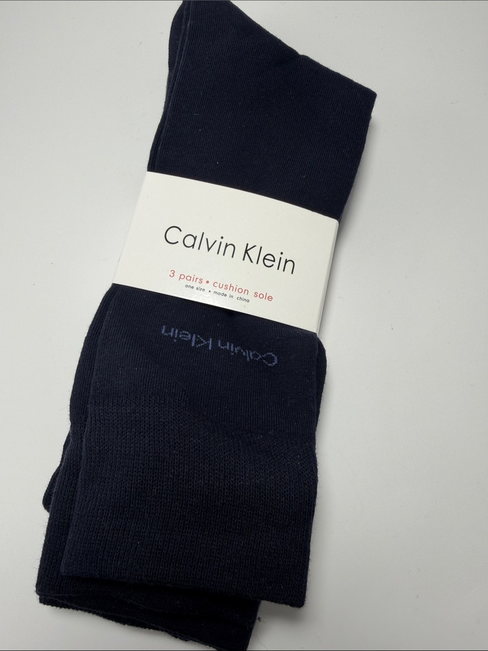 Calvin Klein Men's Navy Crew Socks - 3 Pack Cushion Sole